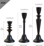 Candlestick Holders Black Candle Holder Set in 3 Designs-Taper Candle Holders Set of 3 for Candlesticks,Modern Wood Candle Stick Candle Holders for Decor