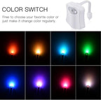 ZEZHOU Original Toilet Night Light 2 Pack, Motion Sensor Activated LED Lamp, Fun 8 Colors Changing Bathroom Nightlight Add on Toilet Bowl Seat, Perfect Decorating Gadget for Dad Adults Kids Toddler