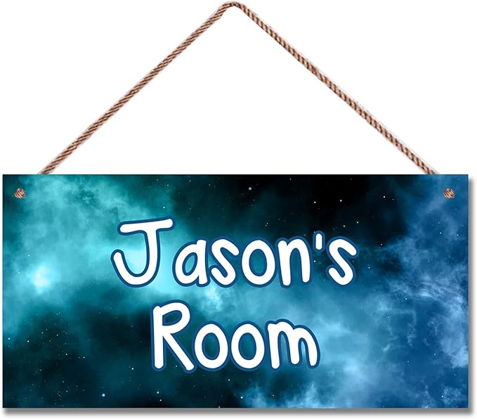 Personalized Sign Outer Space Room Décor Kds Room Decor, Universe Theme Little Man Cave Decor for Nursery, Blue Sky Nursery Decor for Toddler Baby Boys Bedroom