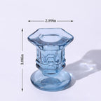 Blue Candlestick Holders Bulk, 12 Pcs Glass Candle Holders Set,Crystal Taper Candle Holder for Wedding, Table Centerpiece, Home Decoration