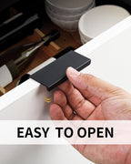 5 Pack self Adhesive Cabinet pulls 3 inch Stick on Handles Black Finger pulls for cabinets Adhesive Cabinet Handles Adhesive Drawer pulls Drawer Edge Concealed Pull Seam Handles Flat Pull