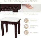CHARMAID Makeup Vanity Table with Lighted Mirror, Vanity Desk with 10 LED Lights, Adjustable Brightness, 5 Drawers and Removable Storage Organizer, Bedroom Dressing Table with Stool (Espresso)