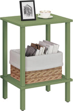 TUTOTAK End Table, Side Table, Nightstand, 2-Tier Storage Shelf, Sofa Side Table for Small Space, Living Room, Bed Room Olive Green TB01BOG034
