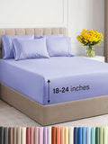 Extra Deep Queen Sheet Set - 6 Piece Breathable & Cooling Sheets - Hotel Luxury Bed Sheets Set - Easy & Secure Fit - Soft, Wrinkle Free & Comfy Sheets Set - Lavender Sheet Set with Extra Deep Pockets