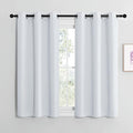 NICETOWN Blackout Curtain Panels for Bedroom, Greyish White, 2 Panels, W29 x L20-inch, Thermal Insulated Grommet Top Blackout Draperies and Drapes for Basement