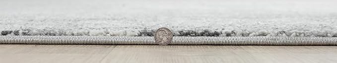 Keen Home Design Area Rugs - 10ft Round Non-Shedding, Abstract Rugs for Kitchen, Living Room, Bedroom, Dining Room, Entryway - Size: 10' Square, Abstract Cream/Grey