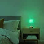 Ascher Small Bedside Table lamp Set of 2, RGB Color Changing Lamps, 3 Color Temperatures, Stepless Dimmable, Nightstand Lamp with USB C+A Ports for Bedroom Living Room, (White Shade, Wood Grain Base)
