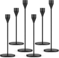 Cunhill 6 Pcs Black Taper Candle Holder Candlestick Holder Metal Candelabra Tall Candle Sticks Holders for Christmas Thanksgiving Wedding Party Table Centerpiece Decor, Fits 0.75 Inch Thick Candles