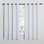 NICETOWN Blackout Curtain Panels for Bedroom, Greyish White, 2 Panels, W55 x L57-inch, Grey, Thermal Insulated Grommet Top Blackout Draperies and Drapes for Basement