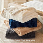 The Connecticut Home Co Bedding Blanket, King 108x90, Soft Fluffy Room Decor, Cozy Warm Throws for Bed, Gifts for Women, Bedroom Cute Aesthetic Blankets Faux Fur and Sherpa Gray