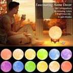 Mydethun 7.1 Inch Large 16 Colors Moon Lamp – 148 Combination Modes, Remote/Touch Control, Rechargeable LED Night Light, Thanksgiving Décor, Gifts for Women, Party Favors Décor