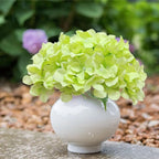 20 Pcs Green Hydrangea Artificial Flowers Bulk, Faux Hydrangea Flowers Heads, Artificial Fake Silk Hydrangea Flowers with Stems, Green Flowers Artificial for Decoration Wedding Décor Crafts