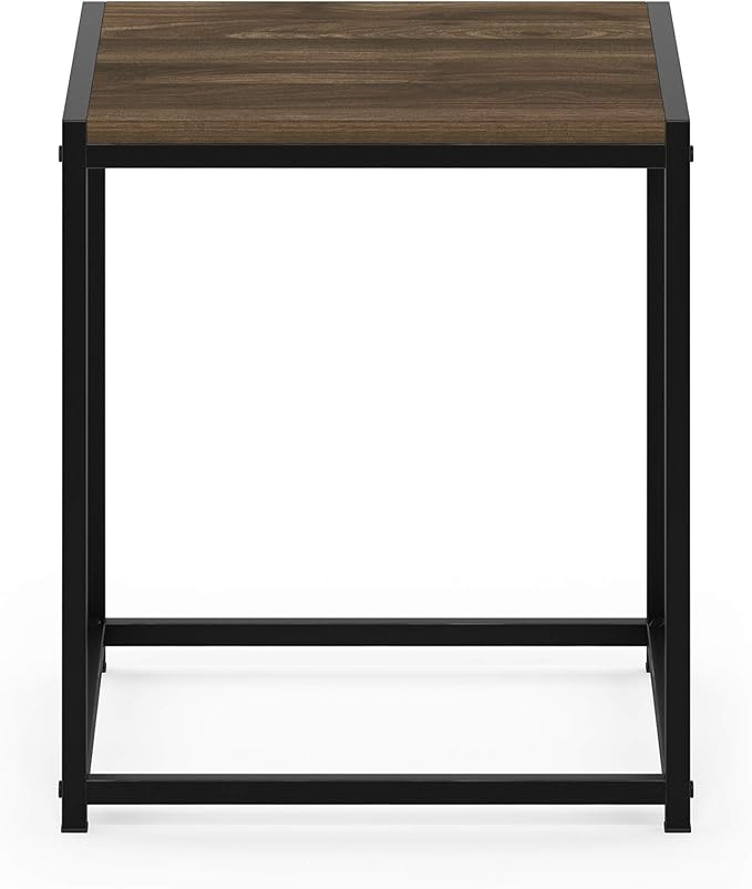 FURINNO Camnus Modern Living End Table, Columbia Walnut, 15.75 in x 15.75 in x 17.83 in