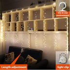 ZSJWL 2 Pack Curtain Lights, 300 LED Curtain Fairy Lights with Remote, 8 Modes 9.8 × 9.8 Ft Curtain String Lights, USB Plug in Copper Wire Lights for Bedroom Window Chrismas Wedding Party, Warm White