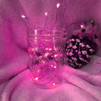 String Lights,LED Copper Wire Lights, Each Set 33ft/10M 100LEDs and 6 Remote Control.AA Battery Powered,Decor Rope Lights for Holiday,Wedding, Parties.(Pink)