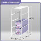Sorbus Kids Narrow Dresser with 4 Drawers - Vertical Slim Storage Chest of Drawers with Steel Frame, Wood Top & Easy Pull Fabric Bins for Small Spaces, Closets, Bedroom, Bathroom & Laundry