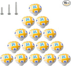 HUAMULAN 15PCS Glossy Ceramic Knobs Button Round Mushroom Cabinet Dresser Vintage Pulls Door Handles Cupboard Wardrobe Drawer, Dia. 1.5 inch 38mm