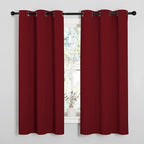 NICETOWN Burgundy Red Blackout Curtains 48 inches Length for Laundry Room, 2 Panels, 42" Wide, Thermal Insulated Decoration Drapes for Short Window