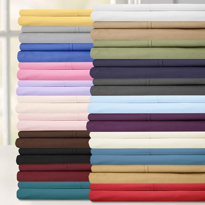 Sweet Home Collection 6 Piece 1500 Supreme Collection Brushed Microfiber Deep Pocket Sheet Set-2 Extra Pillow Cases, Great Value, Split King, White
