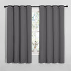 NICETOWN Grey Blackout Curtain Panels for Bedroom, Thermal Insulated Grommet Top Blackout Draperies and Drapes for Basement (2 Panels, W55 x L68-inch, Grey)