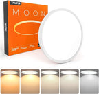 TALOYA Flush Mount 12 Inch Ceiling Light (Milk White Shell), 20W Surface Mount LED Light Fixture for Bedroom Kitchen,5 Color Temperatures in One,0.94 Inch Thickness Round