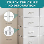 OLIXIS Dresser for Bedroom, Drawer Dresser Organizer Storage Fabric Storage Tower, Chest of Drawers with 8 Easy Pull Fabric Bins, Steel Frame, Wood Top for Living Room, Closet, Entryway, Hallway