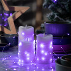 12-Pack LED Fairy Lights 7 Feet Battery Powered Waterproof Silver Wire 20 Slim Copper Wire Pastel Lights for DIY Wedding Party Bedroom Patio Easter Christmas (Purple)