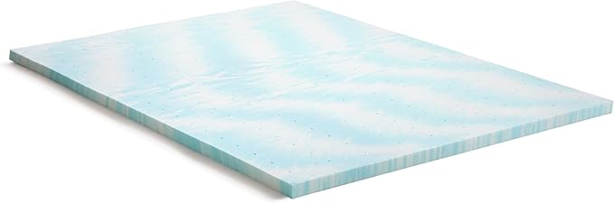 Linenspa 2 Inch Gel Swirl Memory Foam Mattress Topper – Cooling Gel Infused – Pressure Relieving Bed Topper - Mattress Pad – CertiPUR Certified - Twin XL Size
