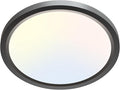 zemty LED Ceiling Light Fixture, 6.5-Inch 12W 1200lm Small Flush Mount Light, Adjustable 3000K 4000K 6500K Color Temperatures, Round Flat Recessed Lamp for Kitchen Closet Hallway Laundry, Black