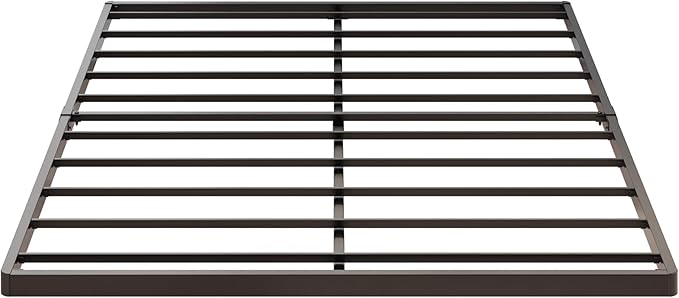 1.6 Inch King Box Spring Low Profile Heavy Duty Metal King Size Box Spring Bed Base Bunkie Board, Sturdy Mattress Foundation, Easy Assembly, Noise Free, Black