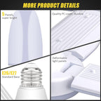 LED Garage Lights 2 Pack, 4 Foot Adjustable Ceiling Light, 6500k 8000LM Deformable E26/E27 Garage Lights for Shop, Basement, Workshop