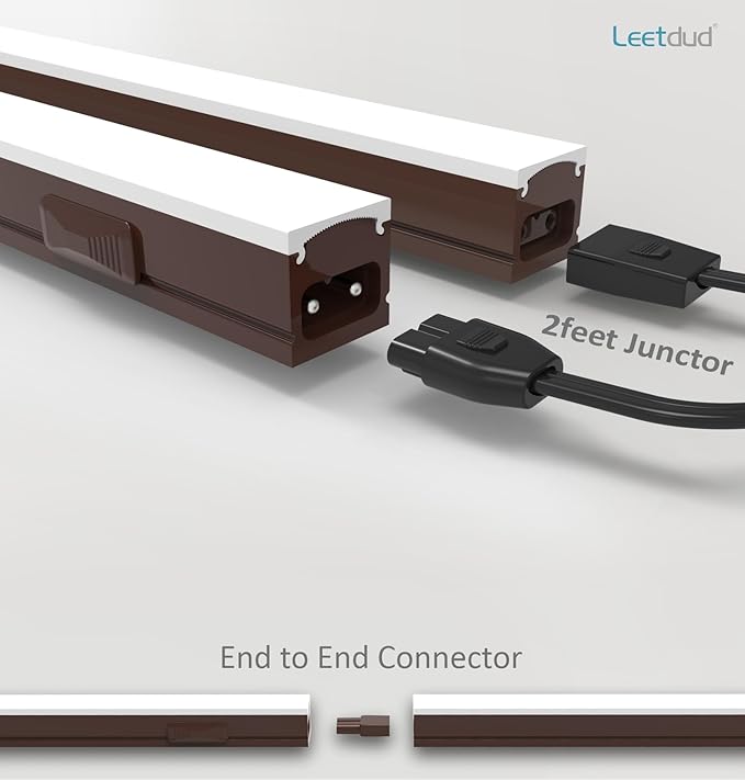 Under Cabinet Lighting Plug in, 12 Inch 2 Pcs, Linkable AC120V 3CCT 3000K/4000K/5000K Ultra Slim, LED Under Cabinet Lights for Counter Light, Kitchen, Shelf, Sink, Workshop, Desk, Bronze