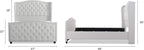 Jennifer Taylor Home Marcella Upholstered Shelter Headboard Bed Set, Queen, Bright White Polyester