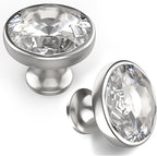 Asidrama 10 Pack Satin Nickel Kitchen Cabinet Knobs - Clear Crystal Drawer Knobs for Dresser Drawers