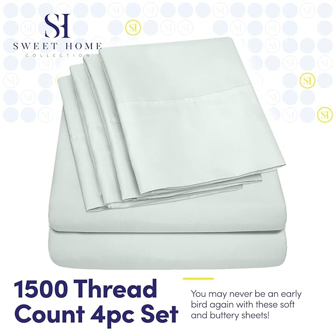 Twin XL Size Bed Sheets - 4 Piece 1500 Supreme Collection Fine Brushed Microfiber Deep Pocket Twin X-Large Sheet Set Bedding - 1 EXTRA PILLOW CASES, GREAT VALUE, Twin XL, Mint