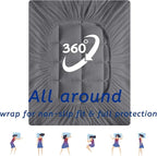 Full Size Mattress Topper for Back Pain, Cooling Extra Thick Mattress Pad Cover with 8-21 inch Deep Pocket, Plush Pillow Top Mattress Topper Overfilled with Down Alternative, Full Size, Dark Grey