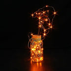 CYLAPEX 6 Pack Orange Fairy Lights String Battery Operated Fairy Lights Firefly Lights LED Starry String Lights 3.3ft 20 LEDs Silvery Copper Wire for Hallowen Christmas Decor Costume Wedding Party