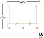 Umbra Estique Over The Door Coat Rack & Multi-Use Organizer, for Coats, Bags, Hats & More, Small, White/Natural (Pack of 3)