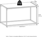 Furinno CAMNUS Coffee Table, Metal Frame Modern Coffee Table, Rectangular Side Table, Toolless Assembly, for Living Room, Bedroom, Home Office, Solid White