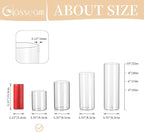 Glasseam Glass Hurricane Candle Holder Set of 12, Cylinder Pillar Candle Holders for Table, Modern Floating Candle Decorations, Clear Glass Cylinder Vase for Centerpieces Wedding Dining Table, 4inch