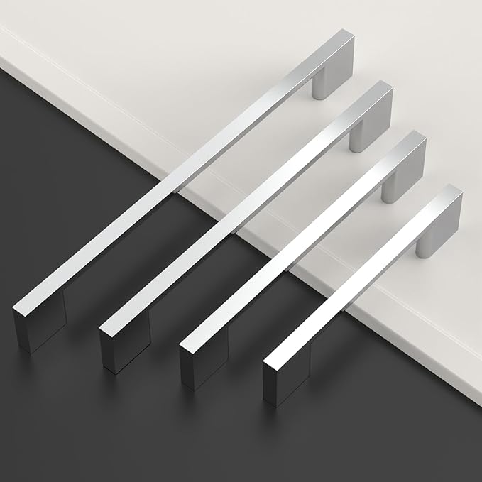 Asidrama 10 Pack 7.5 Inch(192mm) Polished Chrome Kitchen Cabinet Handles, Cabinet Pulls Kitchen Cabinet Hardware for Cupboard Drawer Pulls