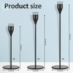 Set of 18 Tall Candlestick Holders Thin Metal Taper Candle Holders for Table Centerpiece Modern Decorative Pillar Candle Sticks Stand for Home Wedding Christmas Decoration(Black)