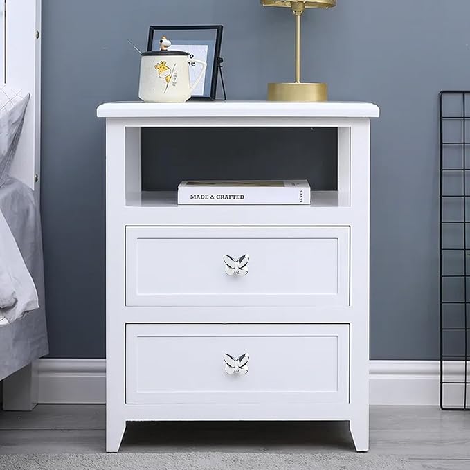 Silver Butterfly Drawer Knobs Kitchen Hardware for Cabinets Cute Animal Dresser Knobs Furniture Cupboard Handles Single Hole Cabinet Knobs 4 Pcs (Silver)