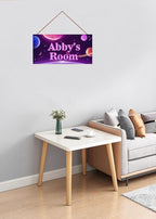 Personalized Universe Sign Funny Aerospace Themed For Kids Room Boys Bedroom Door Decor,Custom Name Wall Decor Decorative Plate for Nursery Girls Room