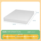PayLessHere 8 inch Memory Foam Mattress Cooling Gel Green Tea Infused Mattress,Fiberglass Free,CertiPUR-US Certified,Cooler Sleep Supportive & Pressure Relief,White Full