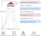 Bed Canopy for Girls with Star Lights,Princess Canopy Bed Curtains Mosquito Net with Gold Star for Girls Room Decor, Canopy for Bed Twin Single Full Queen Size Bed (Pink)