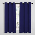 NICETOWN Navy Blue Blackout Curtains 40 inches Length for Kitchen, 2 Panels, 29" Wide, Thermal Insulated Decoration Drapes for Small Window