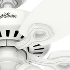 Hunter Fan Company 53236 Hunter Builder Plus Indoor Ceiling Fan with Lights and Remote Control, 52", Snow White Finish