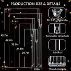 2pcs 5 Arm Floor Candelabra,Acrylic Floor Candle Holder for Wedding Centerpiece Tall Clear Candle Holders for Ceremony Birthday Party Home Decoration Fit 0.8 LED Candles