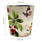 10L/2.64 Gallon Trash Can, Decorative Waste Basket, PU Leather Waste Paper Basket, Waterproof Garbage Can for Bathroom, Bedroom, Office, Kitchen and Living Room - Butterfly Four-Leaf Flower